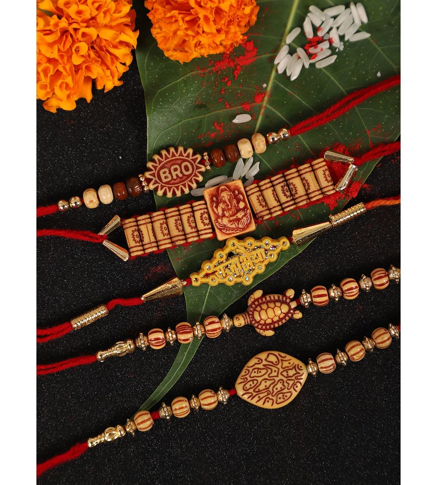 YouBella Designer Bracelet Rakhi and Greeting Card Combo Set for Brother Raksha Bandhan Gift for Brother